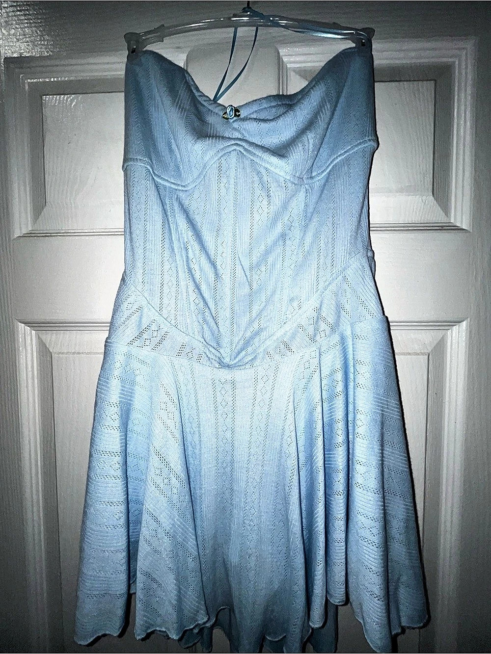 Blue Knit Mini Dress